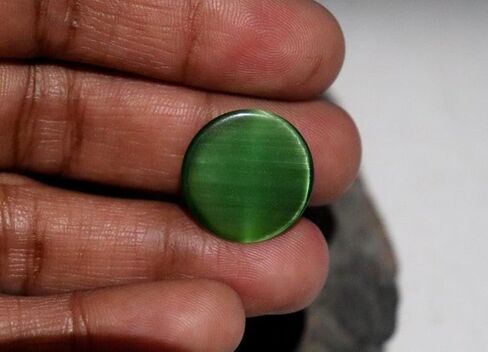 13Ct Natural Round Cut Dark Green Color Cat's Eye Chrysoberyl Certified Loose Gemstone for Jewellery Making in Saudi Arabia