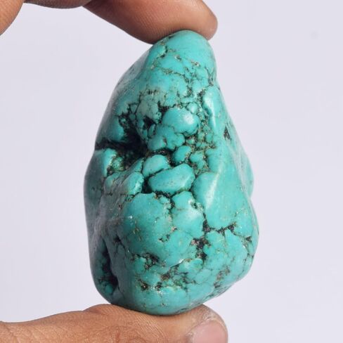GEMHUB فيروز خام خام تقريبي 389.5 قيراط أحجار كريمة فيروزية خام غير معالجة وغير مقطوعة، كريستال خام، لون أزرق أحجار كريمة فيروزية خشنة DP-628 in Saudi Arabia