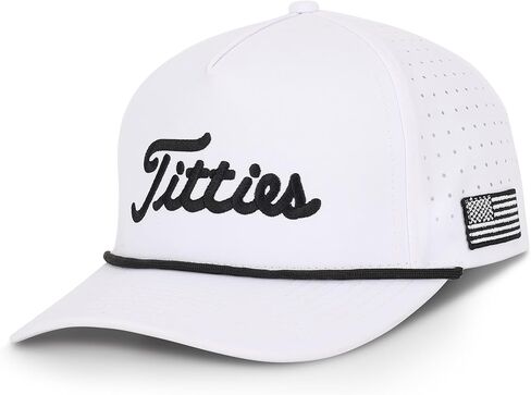 Curves & Clubs قبعة جولف Titties - قبعة جولف مضحكة، قبعة Titties - قبعة أمريكية مضحكة - هدايا رجالية (قطن، أبيض-أسود) in Kuwait