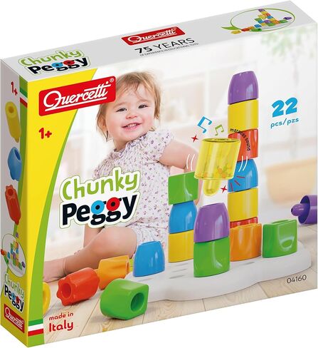 Quercetti Geokid Daisy Maxi - 21 Piece Beginning Stacking & Sorting Pegboard for Ages 1 and Up (Made in Italy) in Kuwait