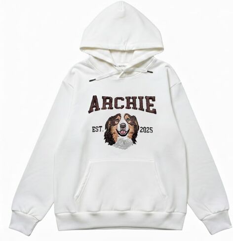 Custom Dog Portrait Hoodie from Photo, Personalized Pet Memorial Gift for Dog Moms, Cat Lovers or Pet Loss in Saudi Arabia