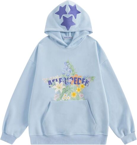 Aelfric Eden Floral Eden Star Pullover Hoodie Graphic Hoodies Y2k Oversized Hooded Sweatshirt Unisex in Saudi Arabia