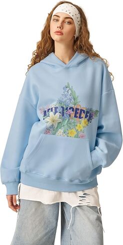 Aelfric Eden Floral Eden Star Pullover Hoodie Graphic Hoodies Y2k Oversized Hooded Sweatshirt Unisex in Saudi Arabia