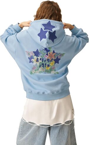 Aelfric Eden Floral Eden Star Pullover Hoodie Graphic Hoodies Y2k Oversized Hooded Sweatshirt Unisex in Saudi Arabia