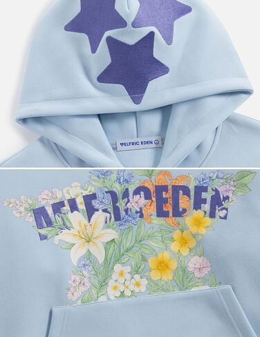 بلوفر Aelfric Eden Floral Eden Star هوديي برسوم جرافيك Y2k سويت شيرت بقلنسوة كبير الحجم للجنسين in Kuwait