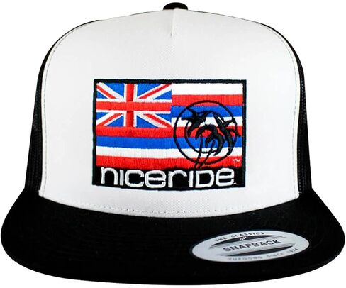 "Hawaii Flag Trucker Classic Snapback Trucker Baseball Hat Black/White/Black (One Size) in Saudi Arabia