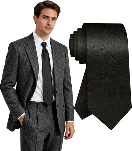 Fineknot Ties for Men, Jacquard Neck Ties, Mens Plaid Paisley Striped Tie, Classic Floral Mens Ties for Wedding Business in Saudi Arabia
