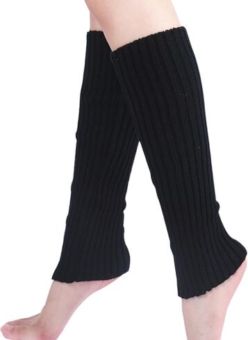 جوارب طويلة منسوجة مضلعة للنساء من Galsang لتدفئة الساق في الثمانينيات للحفلات الرياضية ورقص الباليه والتزلج واليوجا للصغار، # K317 in Kuwait