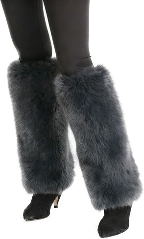 Lina & Lily Women's Winter Faux Fur Leg Warmers Boot Cuffs Covers 15.7 inches Long in Saudi Arabia