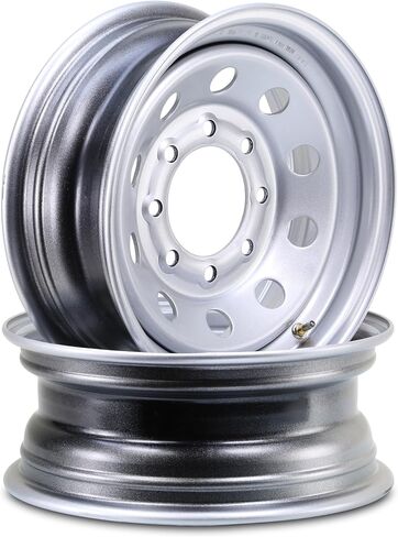 LIBRA 16 x 6 Heavy Duty 4400lbs Trailer Wheels 8 Lug on 6.5" Bolt Pattern Silver Mod, Set 2-17060 in Saudi Arabia