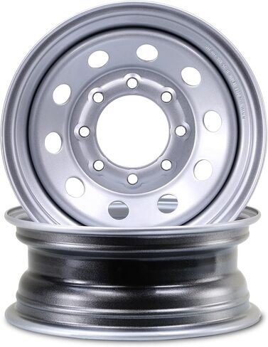 LIBRA 16 x 6 Heavy Duty 4400lbs Trailer Wheels 8 Lug on 6.5" Bolt Pattern Silver Mod, Set 2-17060 in Saudi Arabia