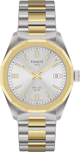 Tissot PRC 100 Solar 34mm, Swiss Solar Quartz Watch for Women, Stainless Steel Case, Silver Dial, T1518222203100 in Saudi Arabia