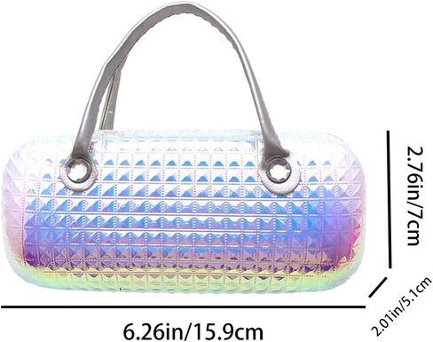 حافظة نظارات كرتونية لطيفة للفتيات والأطفال مقاومة للماء، مع مقبض، تصميم بنمط ماسي فاخر، تخزين النظارات للنظارات الشمسية والنظارات والمكياج واللوازم المدرسية in Kuwait