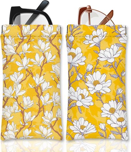 حافظة نظارات شمسية من البولي يوريثان، حقيبة نظارة علوية ناعمة للضغط للنساء الطالبات، نمط زهور محمول مضاد للخدش in Kuwait