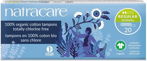 NATRACARE Organic All Cotton - Regular - Non-Applicator Tampons, 20 Count in Kuwait