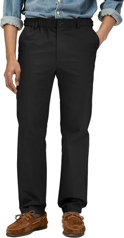 Comdecevis Men's Stretch Khaki Pants Elastic Waist Cotton Chino Pants Straight Fit in Kuwait