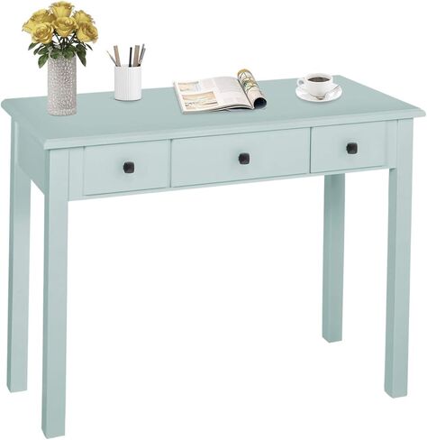 STHOUYN Home Office Small Writing Desk with Drawers Bedroom, Study Table for Adults/Student, Vanity Makeup Dressing Table Save Space Gifts Green (Light Green) in Saudi Arabia