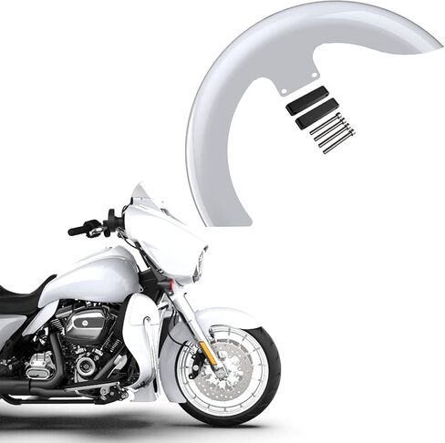 Advanblack 21 بوصة Harley Wheels Stretched Front Fender Hugger Fender مناسب لنماذج Harley FLH Touring Street Glide Road King Road King Classic 09-23 (لؤلؤ منتصف الليل) in Saudi Arabia