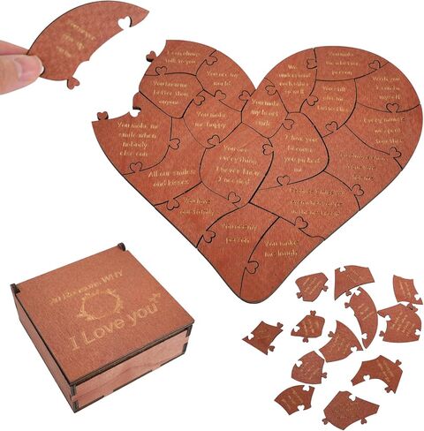 صندوق 20 سببًا لماذا أحبك، صندوق أحجية قلب رومانسي لعيد الحب، هدايا عيد الحب له، لصديقته، لصديقه، للزوج، للزوجة in Kuwait