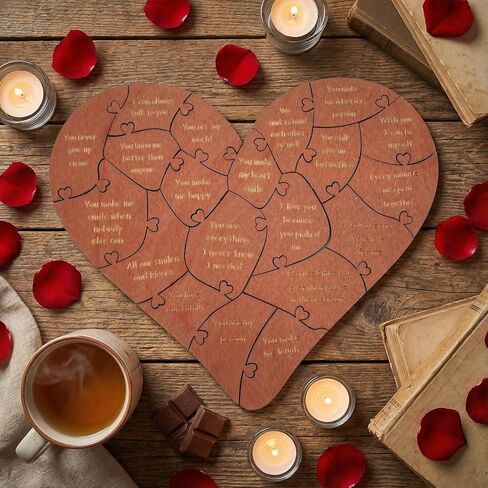 صندوق 20 سببًا لماذا أحبك، صندوق أحجية قلب رومانسي لعيد الحب، هدايا عيد الحب له، لصديقته، لصديقه، للزوج، للزوجة in Kuwait