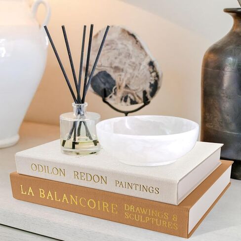 كتب تزيين للمنزل المحايد - صندوق تخزين الكتب المزيفة للديكور - مجموعة من كتابين لطاولة القهوة - صندوق تذكار لتخزين الصور لتزيين رف الكتب في الغرفة، بيج in Kuwait