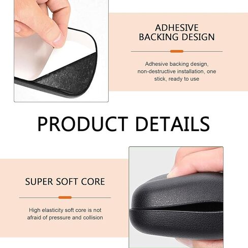 2 PCS Car Elbow Pad Arm Rest, Polyurethane Elastic Soft Arm Leg Support Pillow, Multi-functional One-piece Molded Car Interior Decoration, Universal for Most Vehicles (Black) in Saudi Arabia