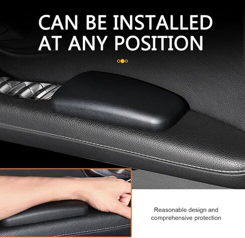 2 PCS Car Elbow Pad Arm Rest, Polyurethane Elastic Soft Arm Leg Support Pillow, Multi-functional One-piece Molded Car Interior Decoration, Universal for Most Vehicles (Black) in Saudi Arabia
