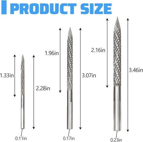 3PCS Car Tire Reamer Drill Bit, 3mm 4.5mm 6mm Carbon Steel Vehicle Tyre Repair Carbide Burr Drill Bit, Multi Size Flat Tire Patches Plug Wire Cutter, Universal for Sedan Truck SUV in Saudi Arabia