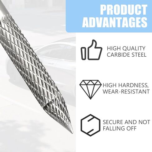 3PCS Car Tire Reamer Drill Bit, 3mm 4.5mm 6mm Carbon Steel Vehicle Tyre Repair Carbide Burr Drill Bit, Multi Size Flat Tire Patches Plug Wire Cutter, Universal for Sedan Truck SUV in Saudi Arabia