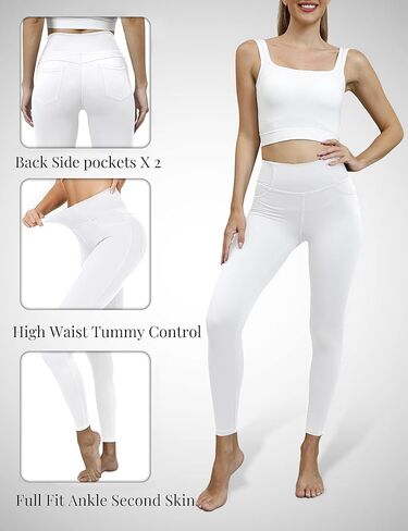 VOOVEEYA Jeggings للنساء بخصر عالٍ، بنطلون ضيق مع جيوب للتحكم في البطن، مقاس كبير، بنطلون جينز قابل للتمدد 7/8 (أبيض-3XL) in Kuwait