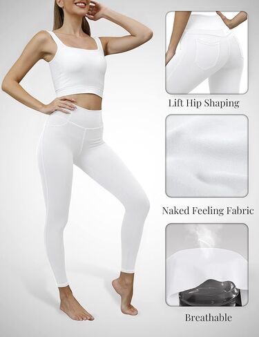 VOOVEEYA Jeggings للنساء بخصر عالٍ، بنطلون ضيق مع جيوب للتحكم في البطن، مقاس كبير، بنطلون جينز قابل للتمدد 7/8 (أبيض-3XL) in Kuwait