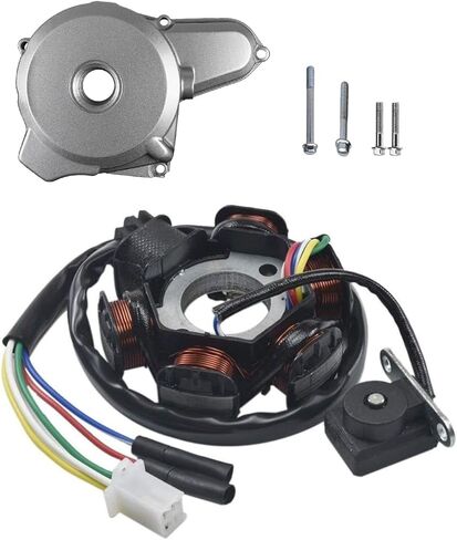 Left Side Engine Motor Case Casing Cover with 6 Coil Magneto Stator for 50cc 70cc 90cc 110cc 125cc Dirt Bikes ATV Go Kart Pit Bike Quad 4 Wheeler Dune Buggy Taotao Coolster SSR in Saudi Arabia