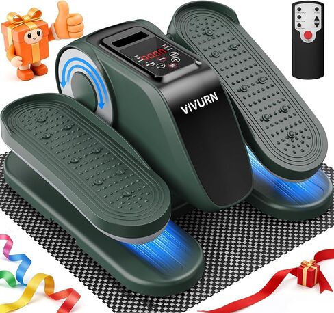 VIVURN® 019 تحت المكتب بيضاوي الشكل 12 سرعة قابلة للتعديل لتمرين الساق بمحرك أثناء الجلوس لكبار السن كما نشاهد على شاشة التلفزيون مع حصيرة غير قابلة للانزلاق منخفضة التأثير وهادئة ومحمولة لتمرين الدواسة للمنزل والمكتب in Kuwait