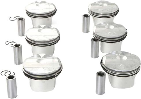 6pcs Engine Pistons And Rings Set 82mm CR 11 To 1 11257612982 11257561848 Compatible With E60 E90 E92 323i 525i X1 X3 X4 N52B25 2.5 in Kuwait