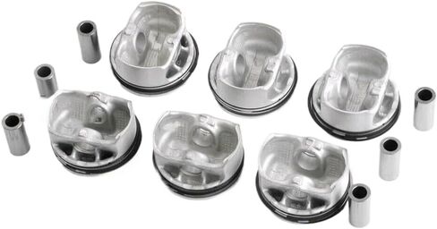 6pcs Engine Pistons And Rings Set 82mm CR 11 To 1 11257612982 11257561848 Compatible With E60 E90 E92 323i 525i X1 X3 X4 N52B25 2.5 in Kuwait