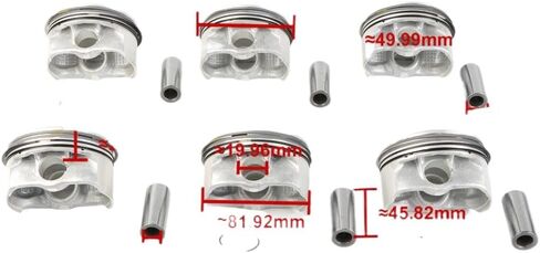 6pcs Engine Pistons And Rings Set 82mm CR 11 To 1 11257612982 11257561848 Compatible With E60 E90 E92 323i 525i X1 X3 X4 N52B25 2.5 in Kuwait