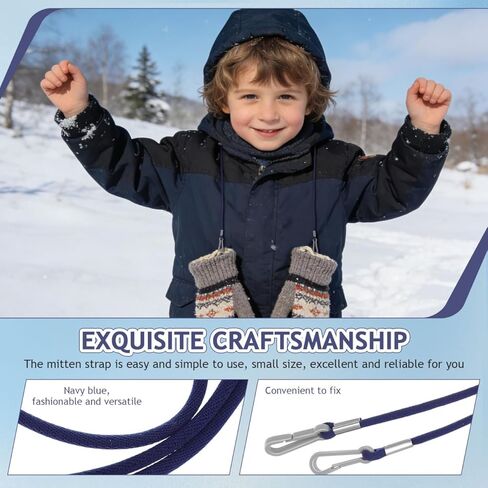TEHAUX Mitten Clips for Kids & Toddlers, 3 Pack Glove Clips to Prevent Lost Mittens, Elastic Winter Gloves Holder with Plastic Clasps Boys Girls in Saudi Arabia