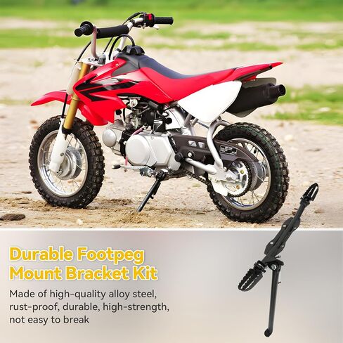 HIAORS Dirt Bike Foot Peg Mount Bracket Kickstand Kit Compatible with SSR 110 125 CRF50 XR50, Motorcycle Foot Pegs Bracket for 110cc 125cc TaoTao Coolster Baja Apollo Thumpstar Kayo Pit Bike Parts in Saudi Arabia