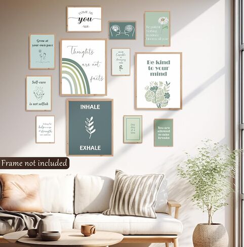 ملصقات الصحة العقلية باللون الأخضر المريمية، ملصق مسائل الصحة العقلية، ديكور مكتب العلاج (غير مؤطر) in Kuwait