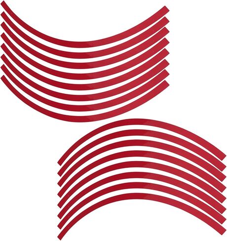 Car Rim Strip, 16 Pieces Universal Reflective Pinstripe Adhesive Strips for Wheel(Red) in Saudi Arabia