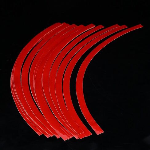 Car Rim Strip, 16 Pieces Universal Reflective Pinstripe Adhesive Strips for Wheel(Red) in Saudi Arabia