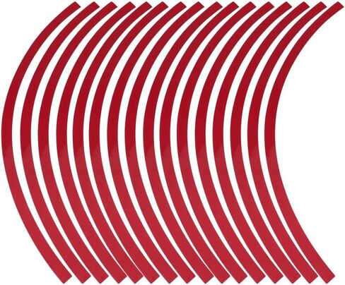Car Rim Strip, 16 Pieces Universal Reflective Pinstripe Adhesive Strips for Wheel(Red) in Saudi Arabia