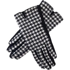 Women's Houndstooth Gloves, Soft Fabric Winter Gloves, Classic Style Cold Weather Accessory in Saudi Arabia