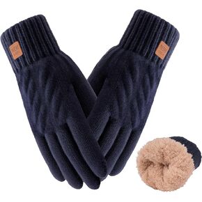 Winter Gloves for Women Men Warm Long Fleece Lined Touchscreen Thermal Knit Elastic Cuff Cold Weather Running Hiking in Saudi Arabia