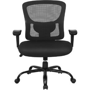 BestOffice Wide Seat+Desk Support Adjustable Arms Task Rolling Swivel Mesh Executive High Back Ergonomic Chair for Adults Women, Black in Kuwait