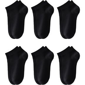 جوارب كاحل للأطفال من LO SHOKIM جوارب قصيرة للأولاد بدون خياطة للفتيات في المدارس من 4 إلى 16 سنة، 6 أزواج من القطن للشباب جورب موحد منخفض القطع in Kuwait