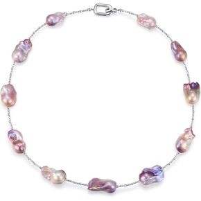 قلادة لؤلؤ المياه العذبة الأصلية؛ عقد من اللؤلؤ الطبيعي متعدد الألوان؛ قلائد اللؤلؤ للنساء؛ قلادة محطة اللؤلؤ الباروكي؛ قلادات اللؤلؤ الحقيقي. قلادة من الفضة الاسترليني للنساء in Kuwait