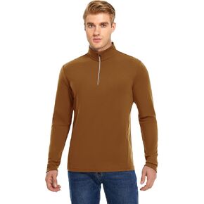 رجالي 100% صوف ميرينو بأكمام طويلة وسحاب ربع طبقة أساسية متوسطة الوزن للتزلج in Kuwait