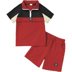 مجموعة ملابس PureChapter للأولاد بأكمام قصيرة وقميص وسروال قصير ملابس صيفية كاجوال in Kuwait