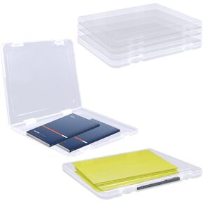 6 عبوات من حافظة المشروعات النحيفة، صندوق تخزين ملفات بلاستيكي مقاس 12 × 9 بوصة مع مزلاج سريع، منظم مستندات شفاف محمول لأوراق A4 والصور والمجلات وألعاب الطاولة والألغاز - حاوية سجل القصاصات قابلة للتكديس in Kuwait